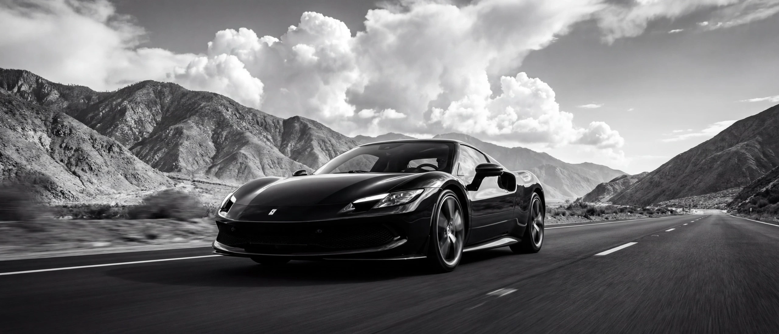 Luxury exotic car on scenic California mountain highway — Axis Auto fleet rental